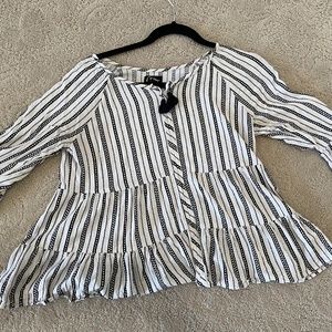 Black and White Blouse